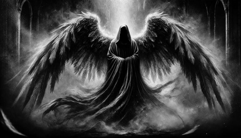 Samael, depicted in a shadowy realm.