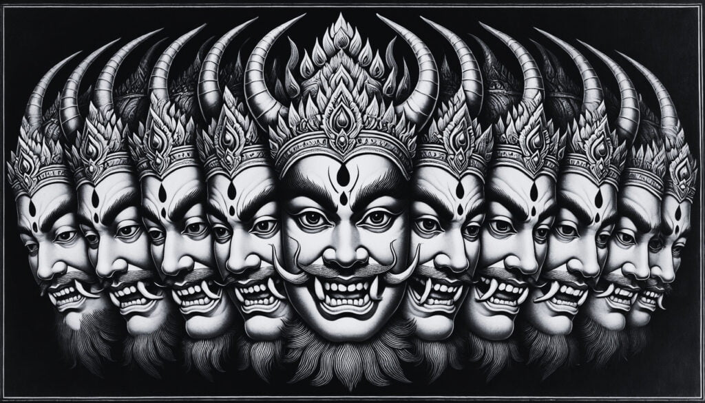 Ravana, the ten-headed demon king.